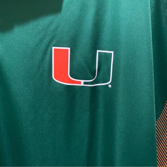 Miami Hurricanes adidas Primeblue Polo Men's Green NWT XXL - Picture 4 of 11